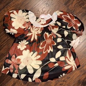 Umgee NWT Women's Blouse - Brown & Black